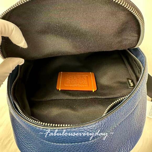 Coach MEN'S West Pack With Baseball Print Leather/Deep Blue Sports CAX48 NWT - Picture 7 of 8